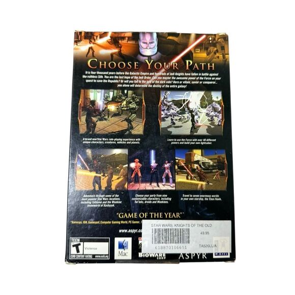 Star Wars Knights of the Old Republic Mac PC Game CIB 2003 - Picture 2 of 4